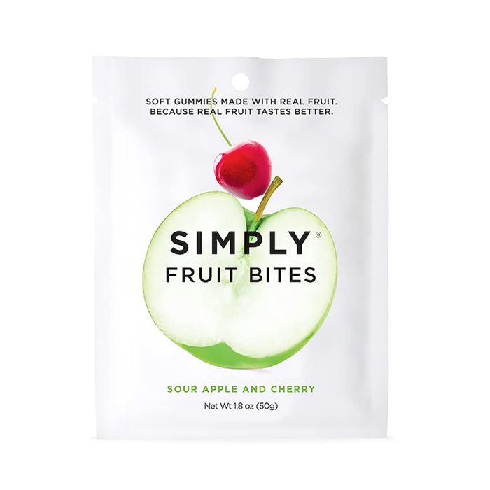 Simply Gums Sour Apple Cherry Gummies - Front view