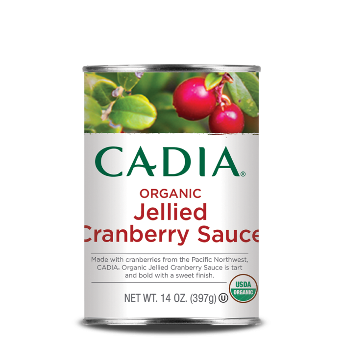 Cadia Organic Jellied Cranberry Sauce, 14 oz.