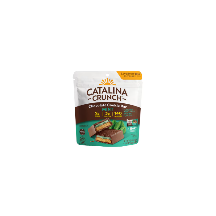 Catalina Crunch Dark Chocolate Cookie Bar with Mint Flavor, 4 Bars