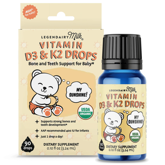 Legendairy Milk Organic Baby and Toddler D3&K2 Drops - Front view