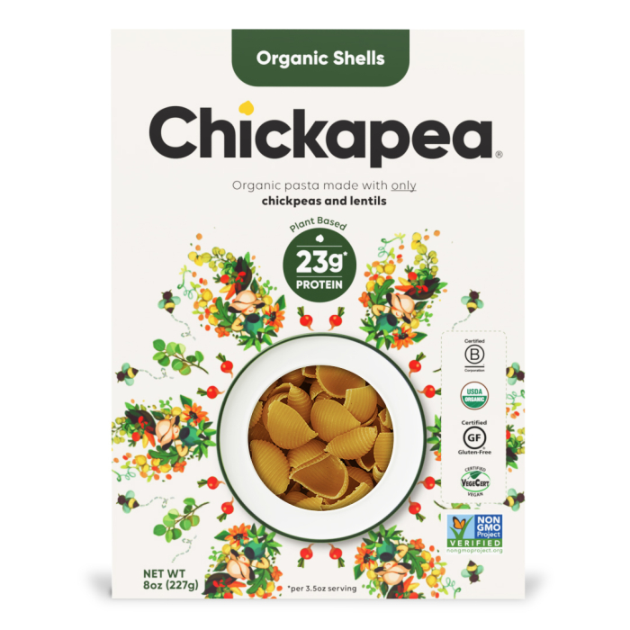 Chickapea Organic Chickpea & Lentil Shell Pasta, 8 oz.