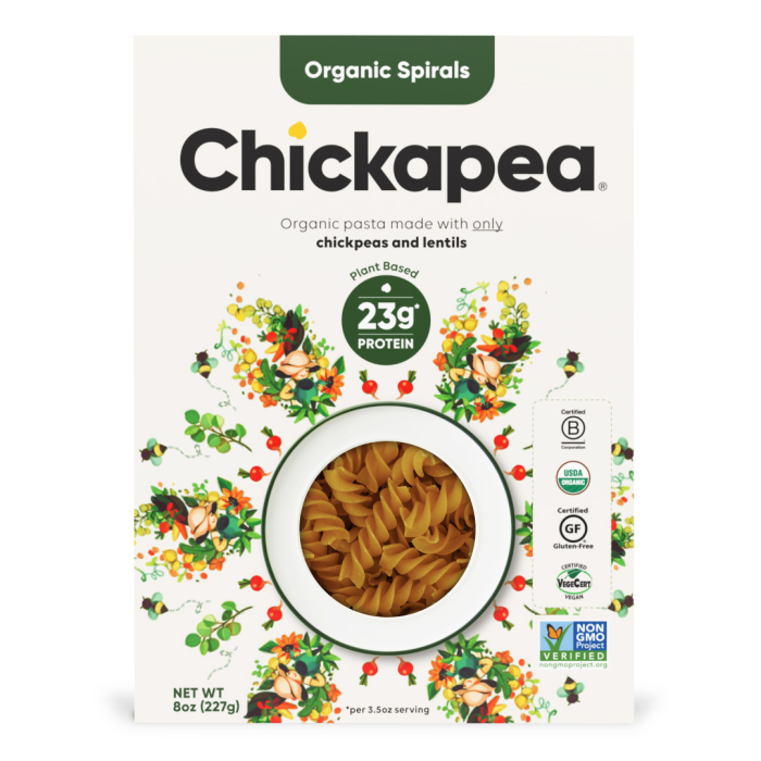 Chickapea Organic Chickpea & Lentil Spiral Pasta, 8 oz.