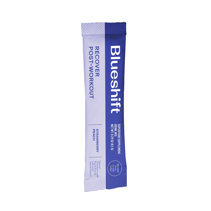 Blueshift Nutrition Post-Workout Strawberry Peach Packet - Front view