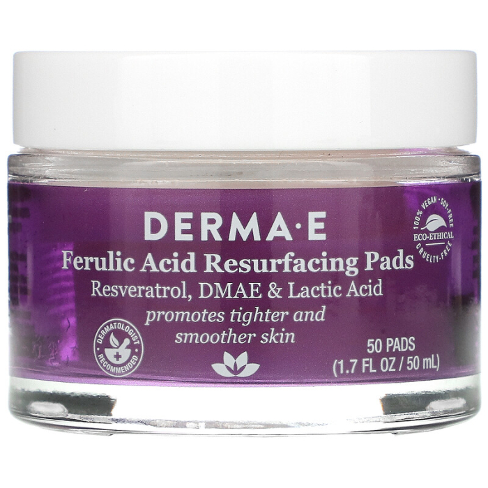 Derma E, Ferulic Acid Resurfacing Pads, 50 Pads, 1.7 fl oz