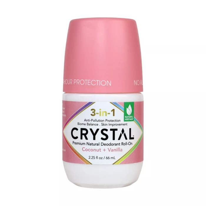 Crystal 3-in-1 BioHealth Deodorant Roll-on Coconut + Vanilla - Front view