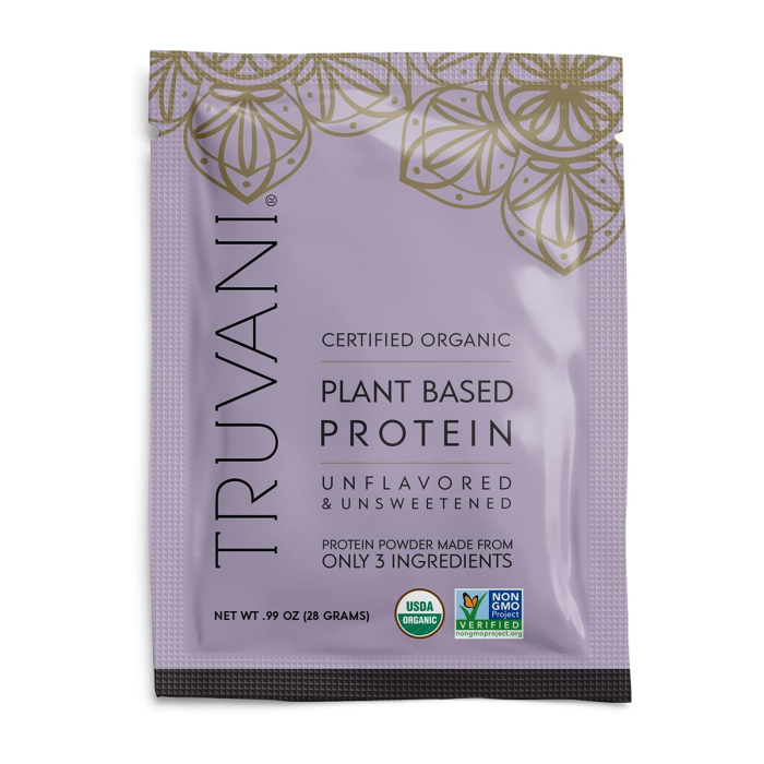 Truvani Plant Based Protein Unflavored Unsweetened Powder Packet - Front view