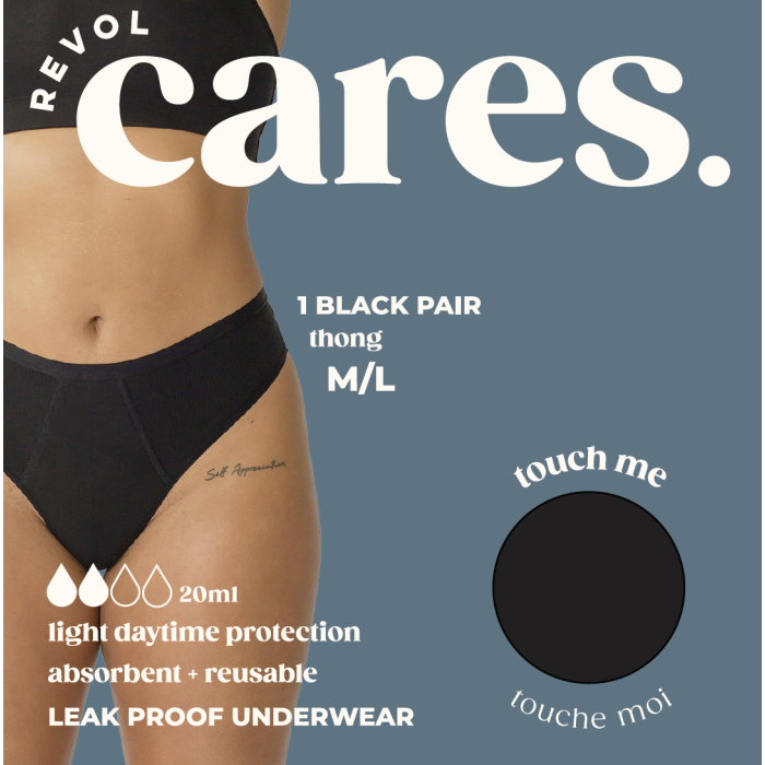 Revol Cares Thong Black M/L, 1 pair