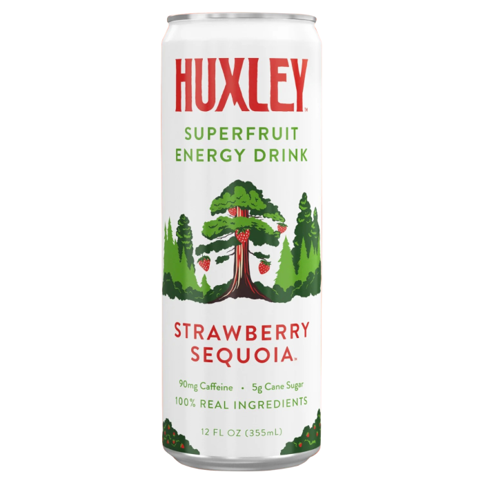 Huxley Superfruit Energy Drink Strawberry Sequoia - Front view