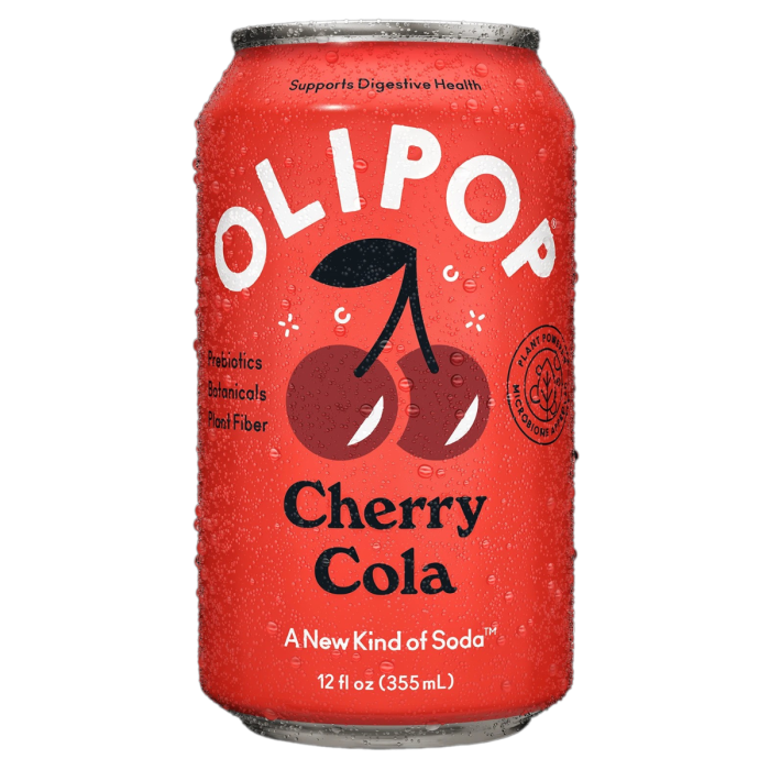 Olipop Cherry Cola Prebiotic Soda - Front view