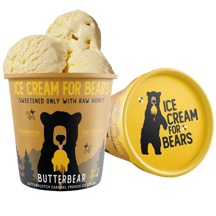 Ice Cream for Bears Butterbear Butterscotch Caramel French Ice Cream - Front view