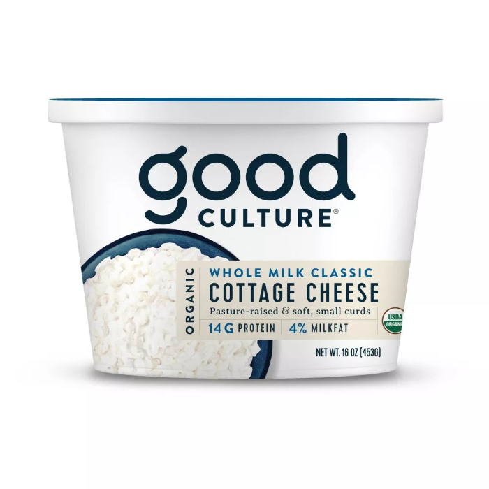 Good Culture Organic Whole Milk Classic Cottage Cheese - Front view