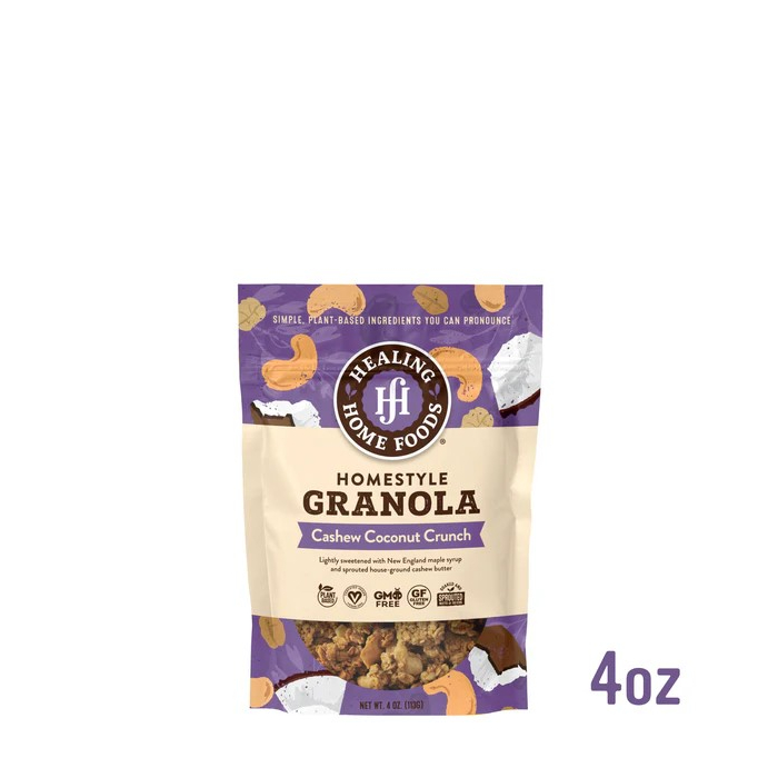 Healing Home Foods Homestyle Cashew Coconut Crunch Granola 4oz.