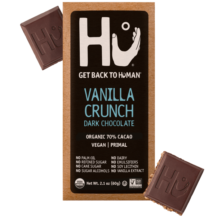 Hu Vanilla Crunch Dark Chocolate Bar, 2.1 oz.