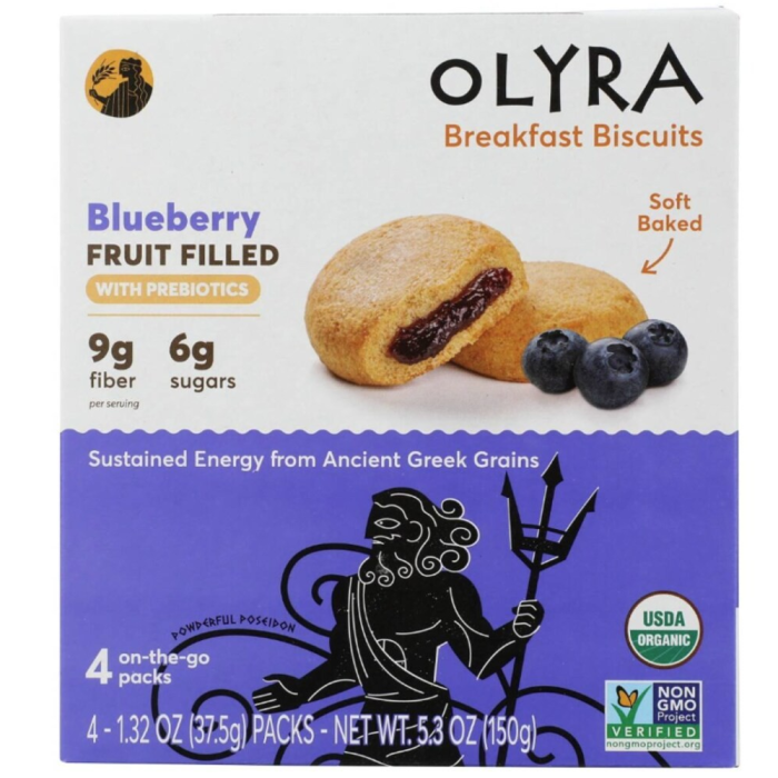 Olyra Organic Blueberry Fruit & Grain Biscuit - Front view