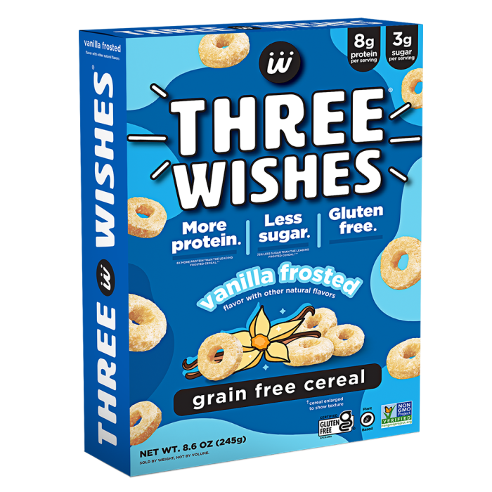 Three Wishes Grain Free Cereal Vanilla Frosted - Front view