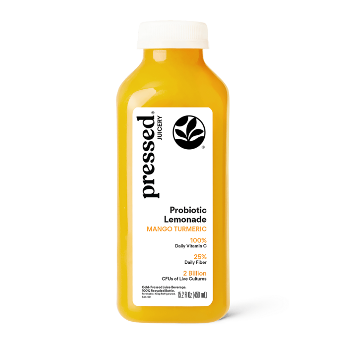 Pressed Mango Turmeric Probiotic Lemonade - Front view