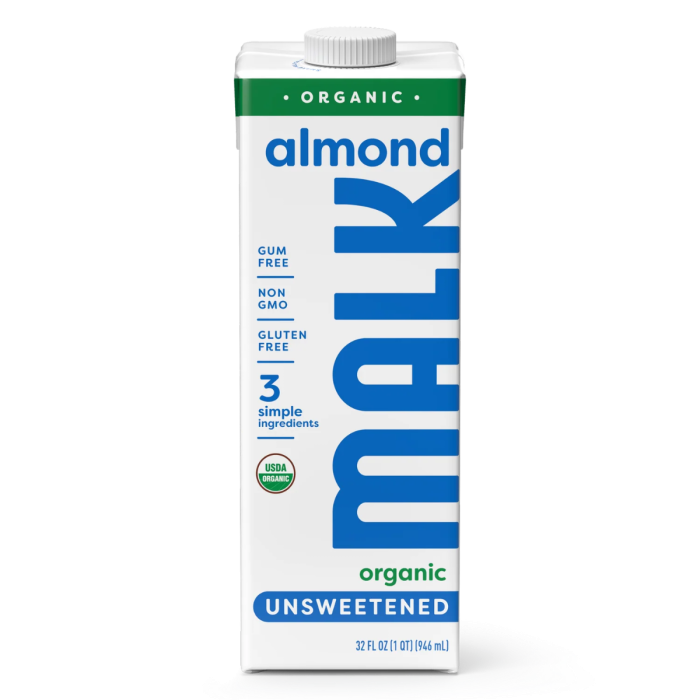 Malk Shelf-Stable Unsweetened Almond - Front view