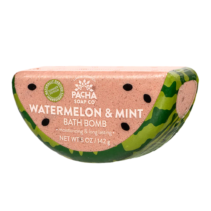 Pacha Soap Co. Watermelon & Mint Bath Bomb - Front view