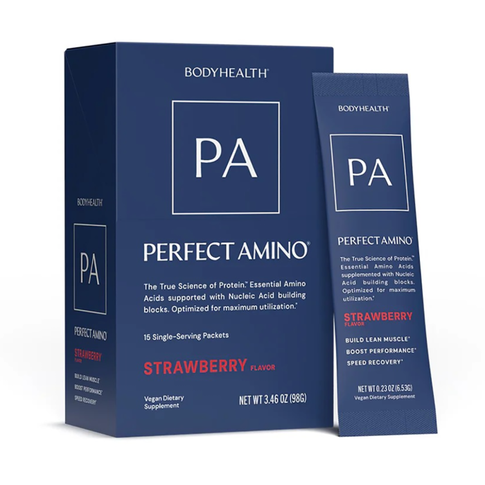 BodyHealth Perfect Amino Strawberry Packet - Front view