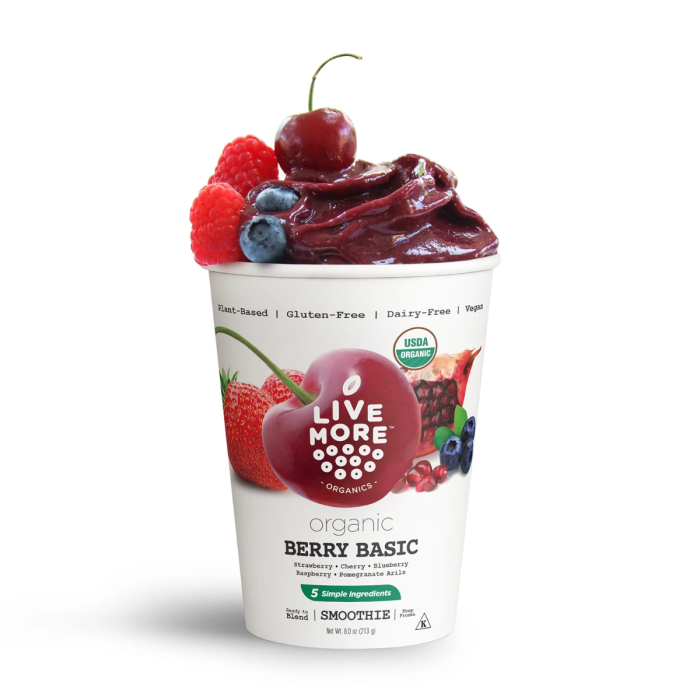 Live More Organics Berry Basic Smoothie - Front view