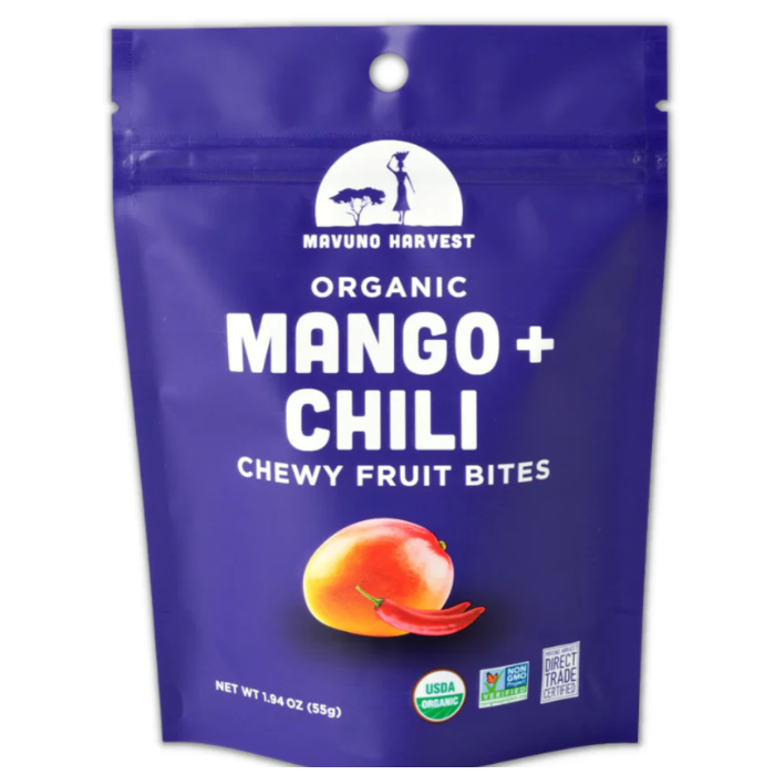 Mavuno Harvest Organic Fruit Bites, Mango & Chili, 1.94 oz.