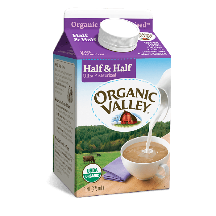 Organic Valley Half & Half, Ultra Pasteurized, Pint