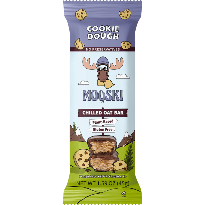 Mooski Plant-based Chocolate Cookie Dough Chilled Oat Bar, 1.59 oz.