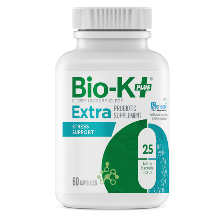 Bio-K+ Stress Support Probiotic Supplement - Front view