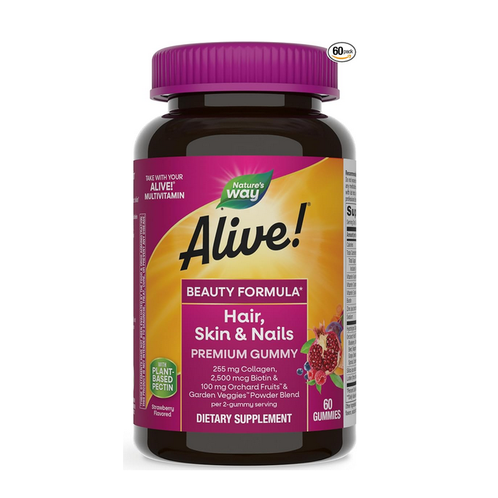 Nature's Way Alive® Hair, Skin & Nails Premium Gummies, 60 Count