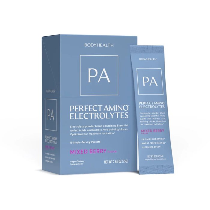 BodyHealth Perfect Amino Electrolytes Mixed Berry Packets - Front view