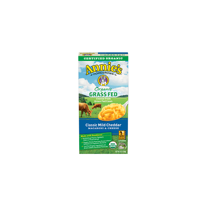 Annie's Organic Grass Fed Classic Mild Cheddar Macaroni & Cheese, 6 oz.