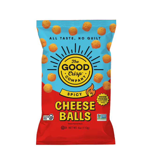 The Good Crisp Company Spicy Cheese Balls - Front view