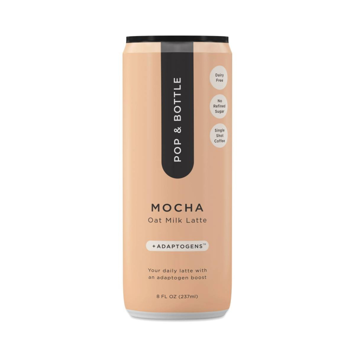 Pop & Bottle Oat Milk Latte with Adaptogens, Mocha