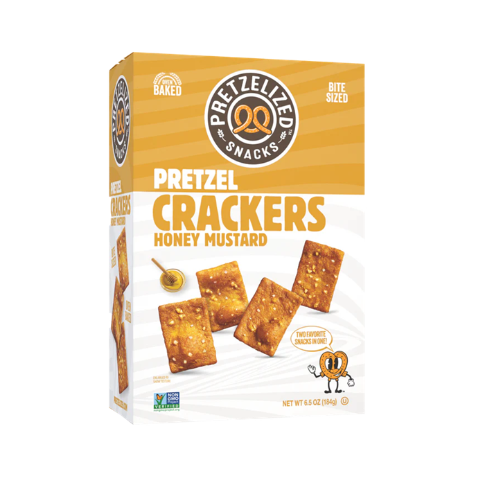 Pretzelized Snacks Honey Mustard Pretzel Crackers - Front view
