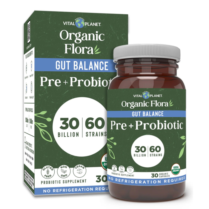 Vital Planet Organic Flora Gut Balance Probiotic - Front view