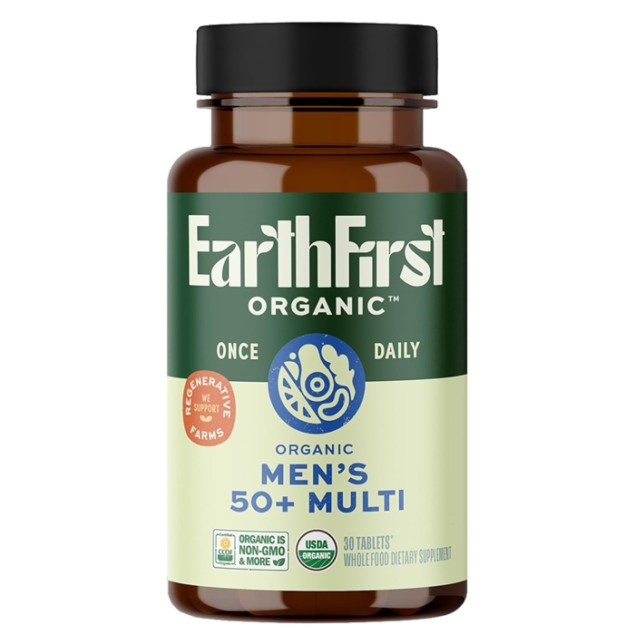 EarthFirst Organic Men's 50+ Multi Once Daily - Front view