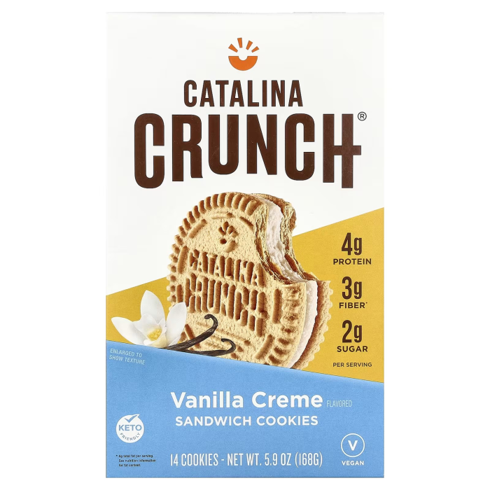 Catalina Crunch Vanilla Crème Sandwich Cookies - Front view