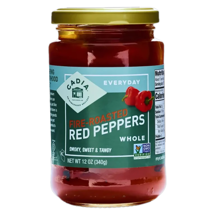Cadia Fire Roasted Red Bell Peppers – Whole - Front view
