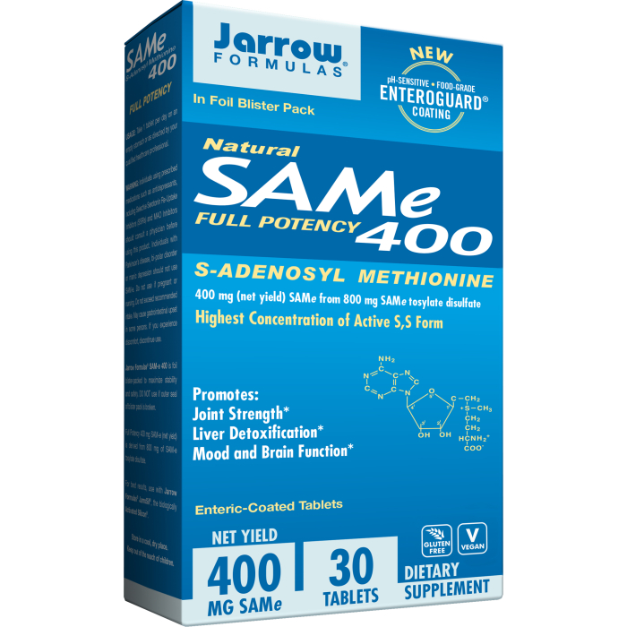 Jarrow SAMe 400, 30 Tablets