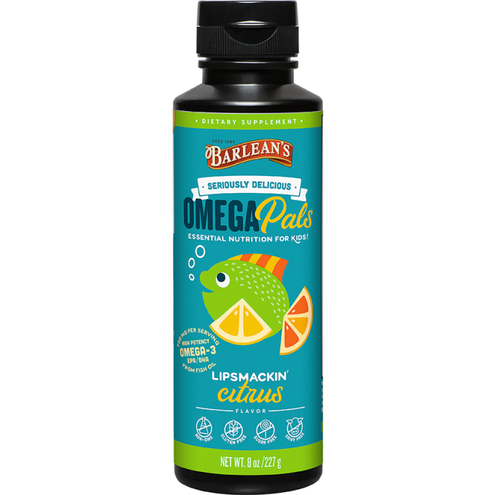 Barlean's Omega Pals Lipsmackin' Citrus High Potency Fish Oil, 8 oz.