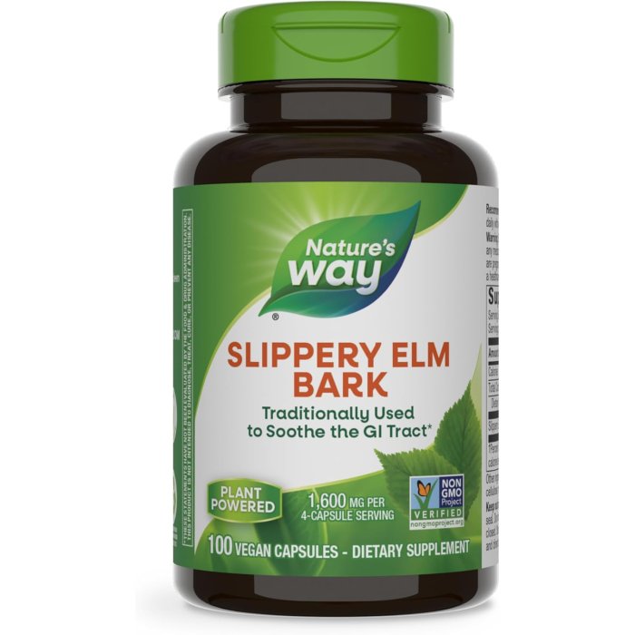 Nature's Way Slippery Elm Bark 1.48 g, 100 Capsules