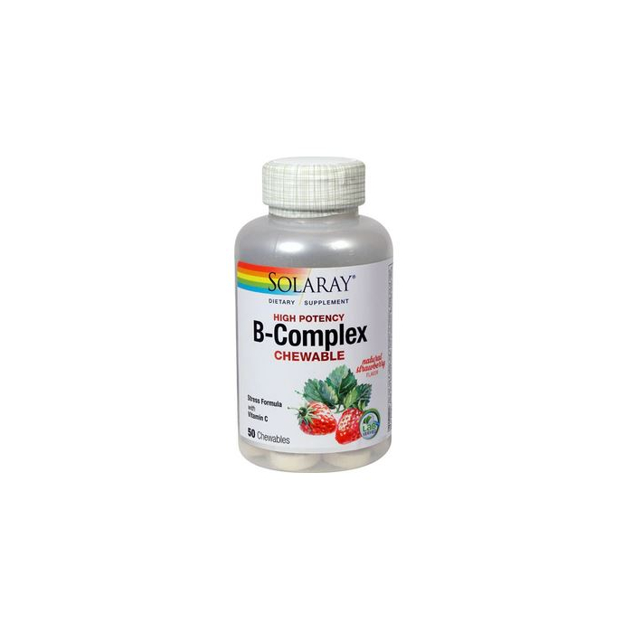 Solaray B Complex, Strawberry Chewable, 50 Tablets