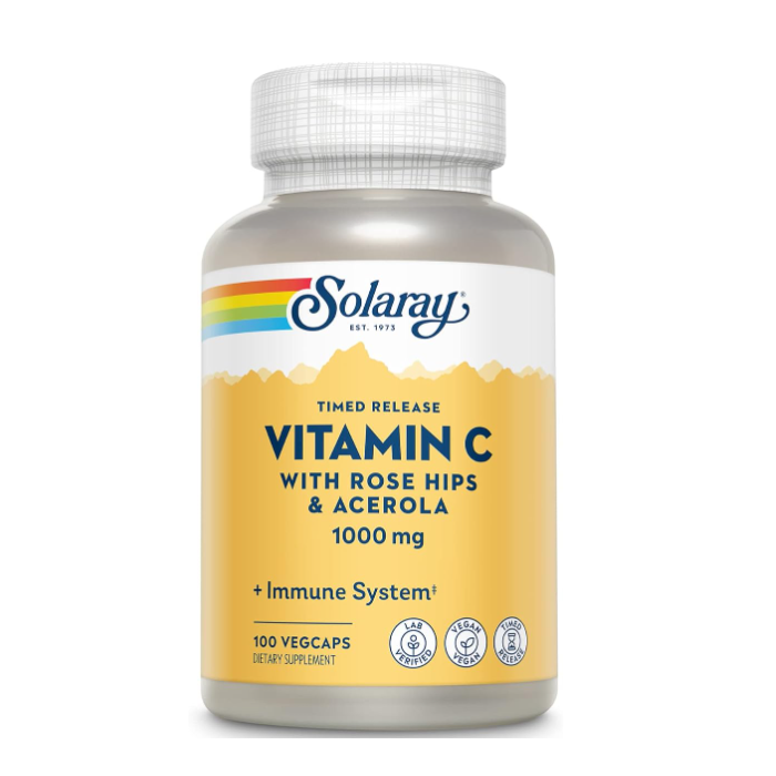 Solaray Vitamin C 1,000 mg Two Stage TR, 100 Capsules