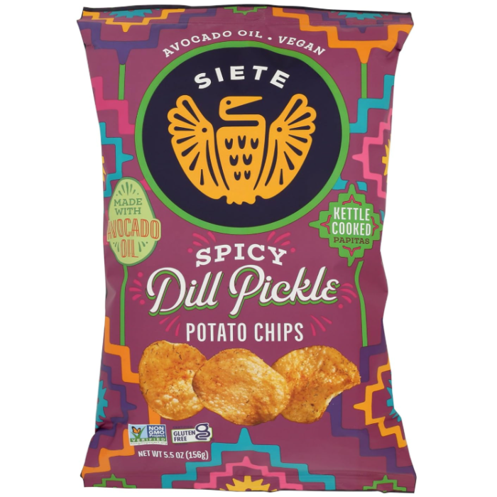 Siete Spicy Dill Pickle Kettle Cooked Potato Chips - Main