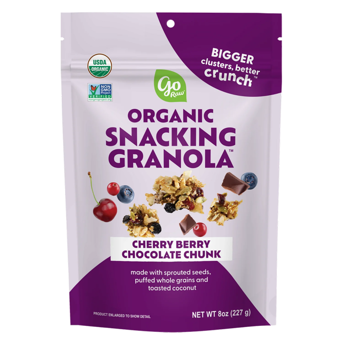 Go Raw Cherry Berry Chocolate Chunk Snacking Granola - Front view