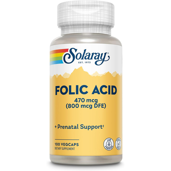 Solaray Folic Acid 800 mcg - Front view