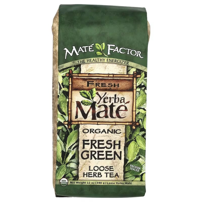 Mate Factor Organic Yerba Mate Loose Herb Tea Fresh Green - Front view