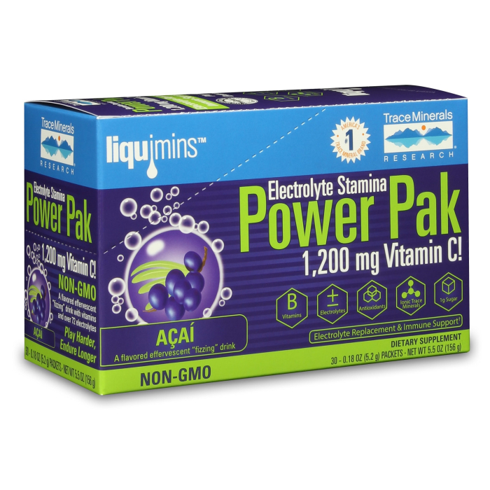 Trace Minerals Electrolyte Stamina Power Pak, Acai Flavor, 30-Packets