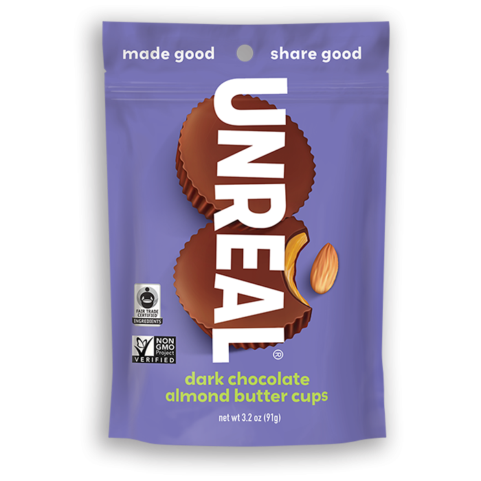 Unreal Dark Chocolate Almond Butter Cups, 3.2 oz.