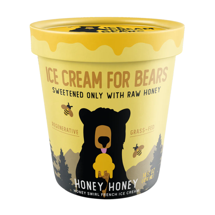 Ice Cream for Bears Honey Honey - Honey Swirl French Ice Cream - Front view